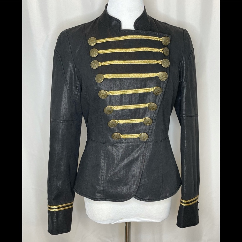 I.N.C. Black denim military style jacket size M